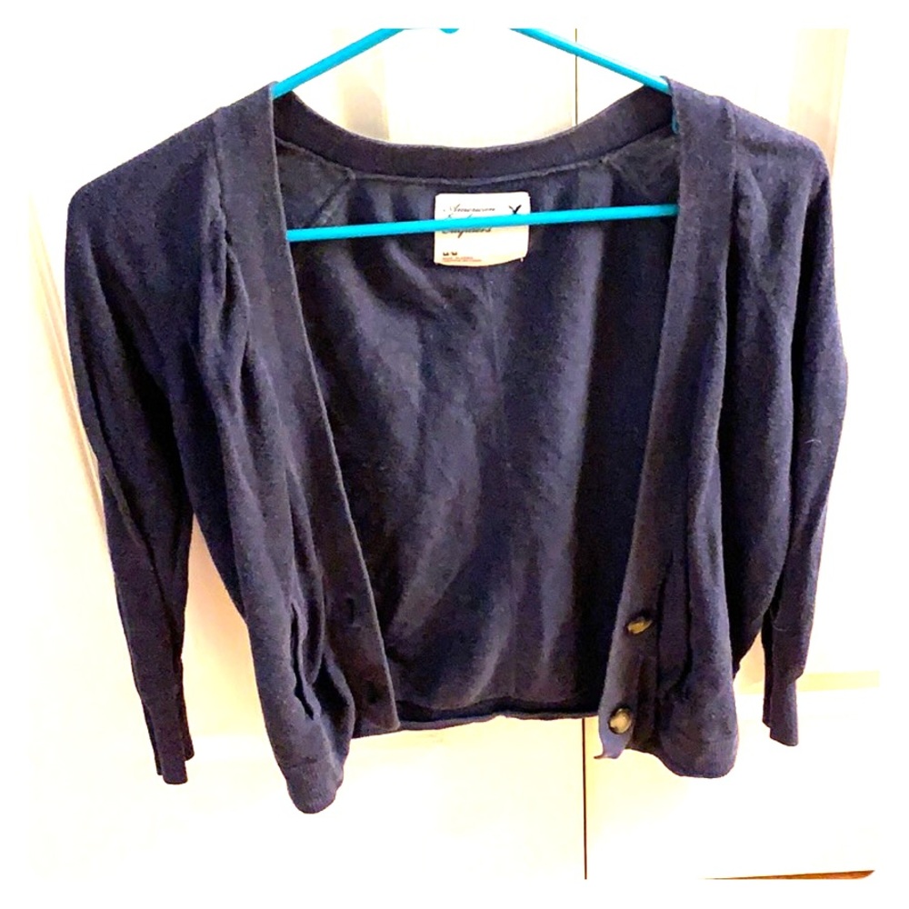 3/4 length navy blue American Eagle cardigan